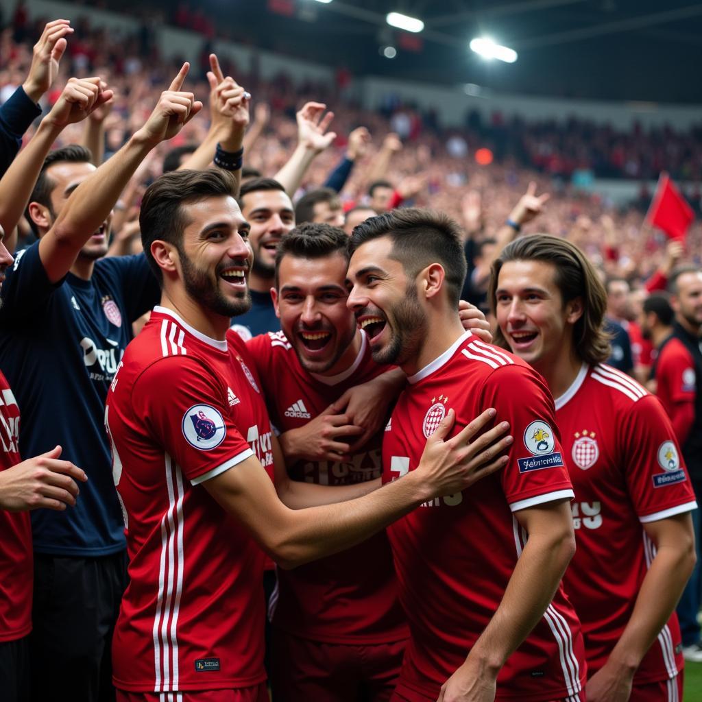 Beşiktaş Players Celebrating with Fans