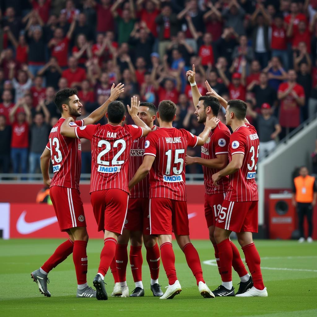 Beşiktaş Players Celebrating with Fans