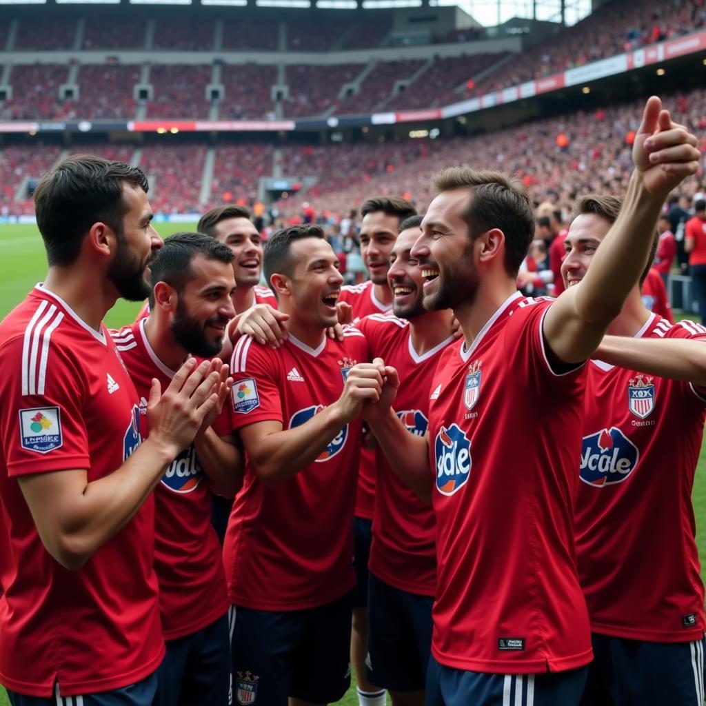 Beşiktaş Players Celebrating with Fans