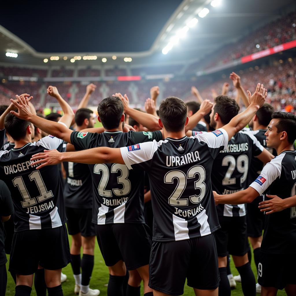 Beşiktaş Players Celebrating with Fans