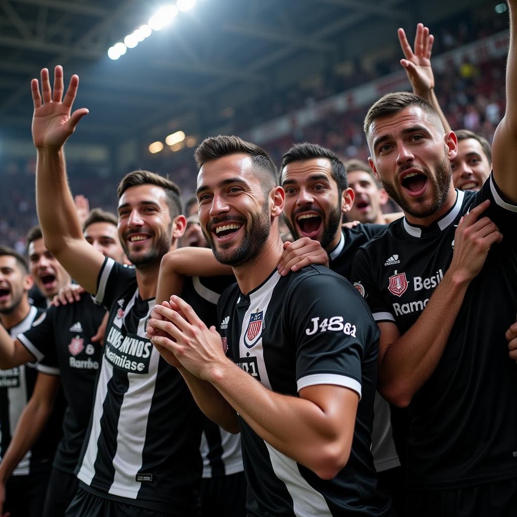 Beşiktaş Players Celebrating with Engle Angle