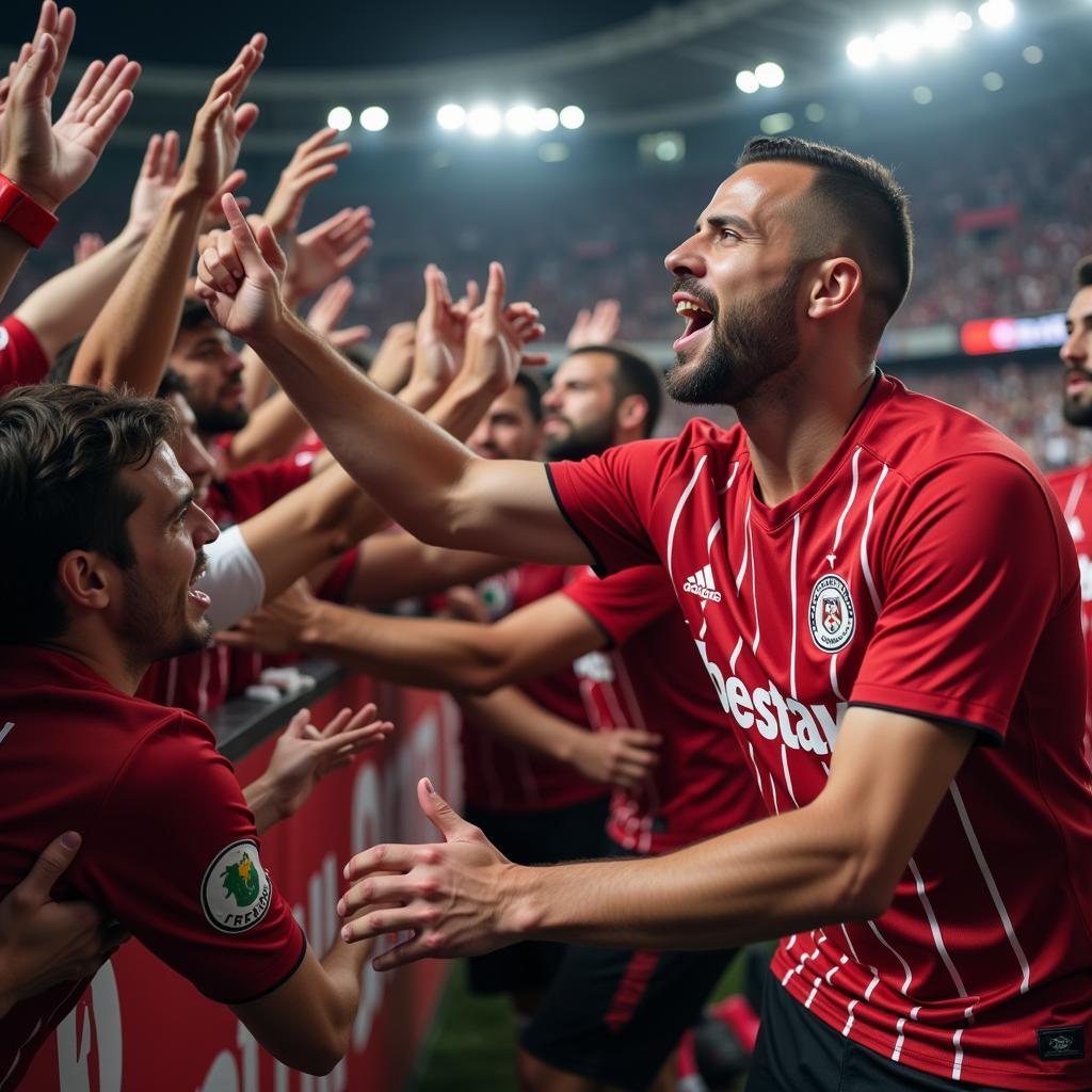 Beşiktaş Players Celebrating with Fans