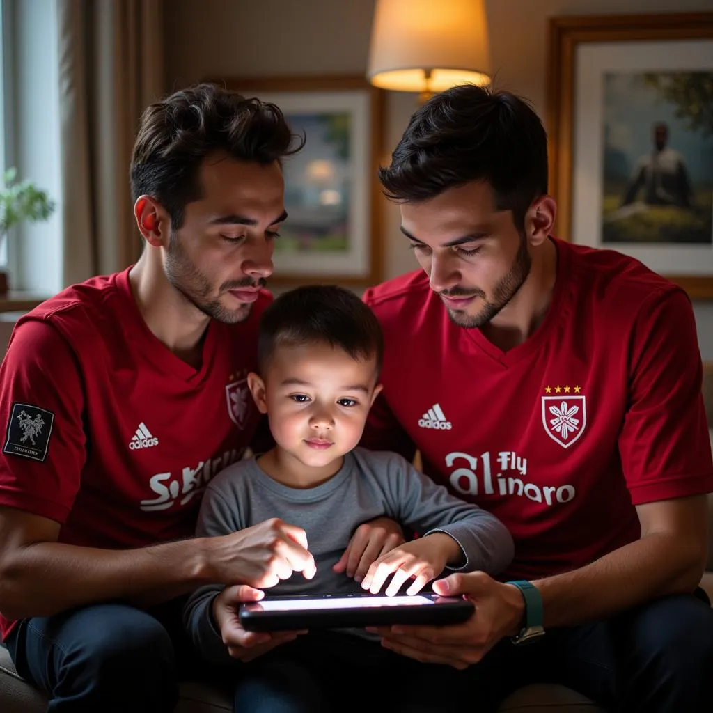 Besiktas players interacting with fans on a video call