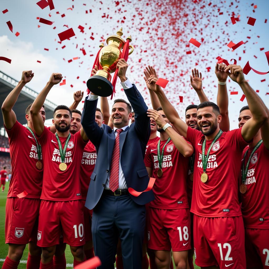 Besiktas Players Lifting Trophy