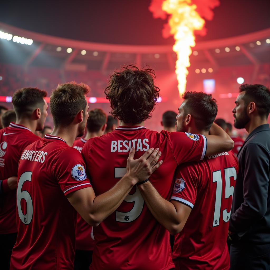 Besiktas players saluting fans in Terre Haute