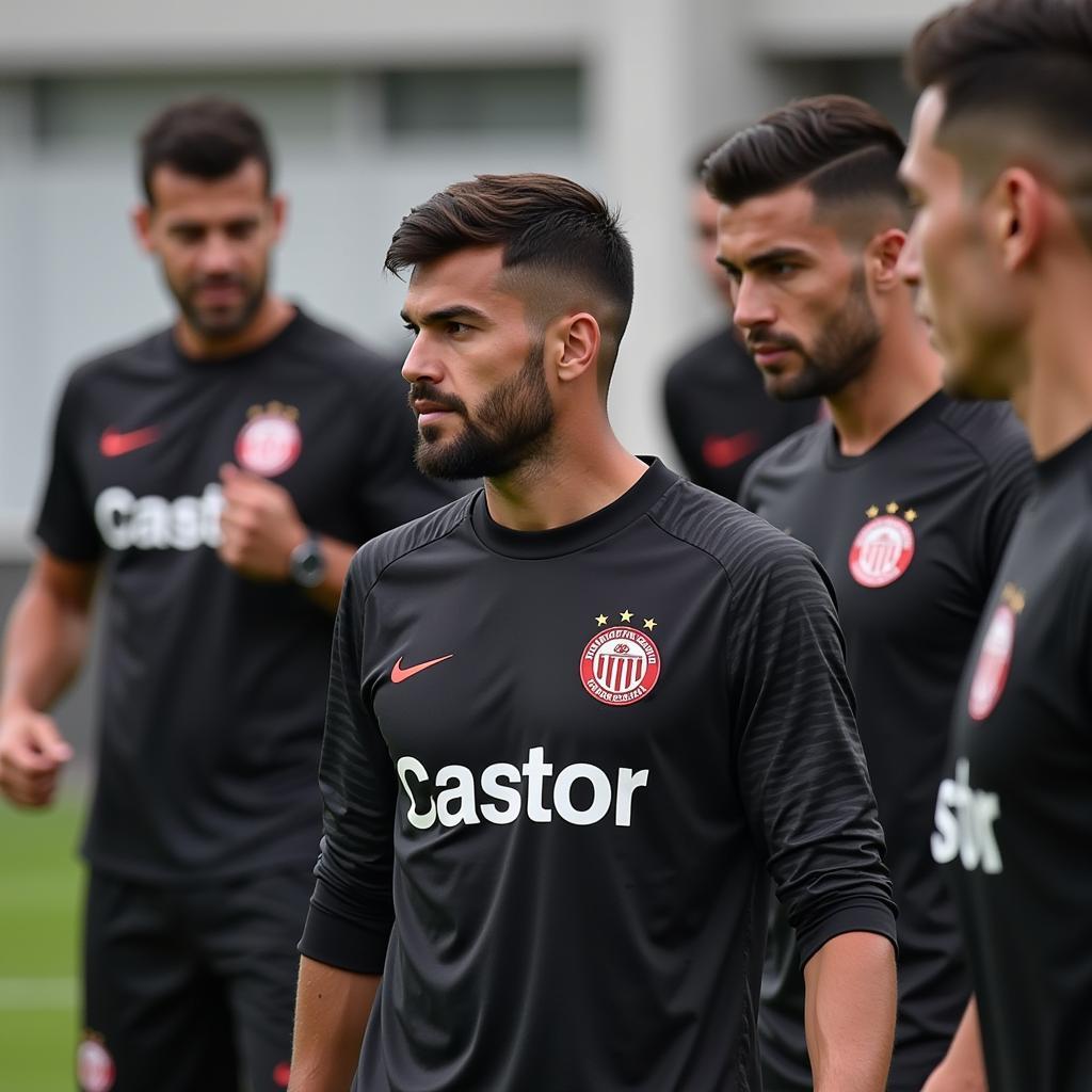 Besiktas players training intensely