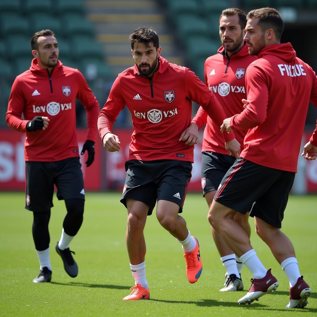 Beşiktaş players during a training session