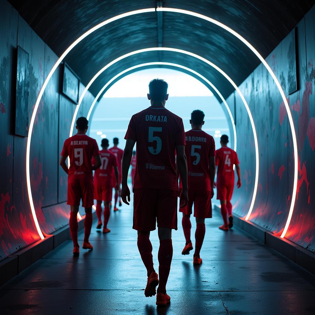 Besiktas Players Entering Tunnel in 2100