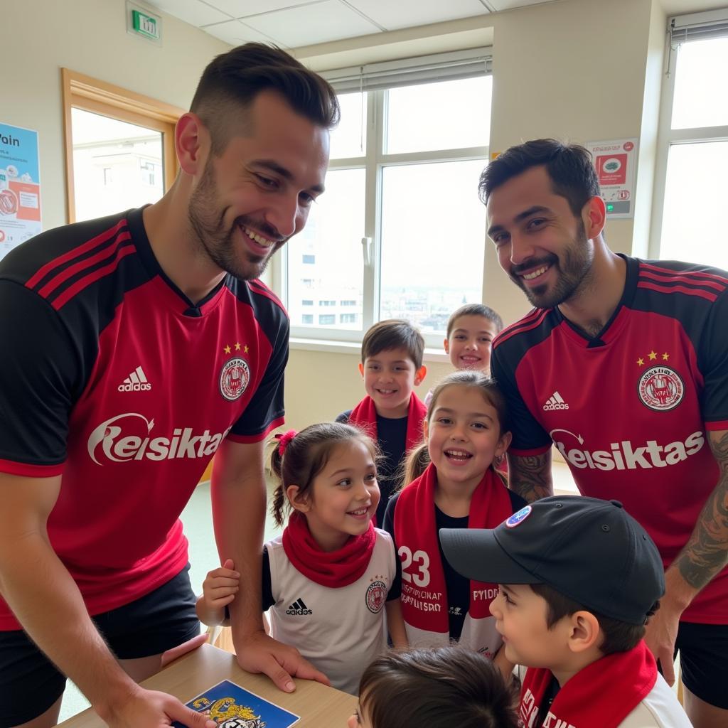 Besiktas players visiting children's hospital