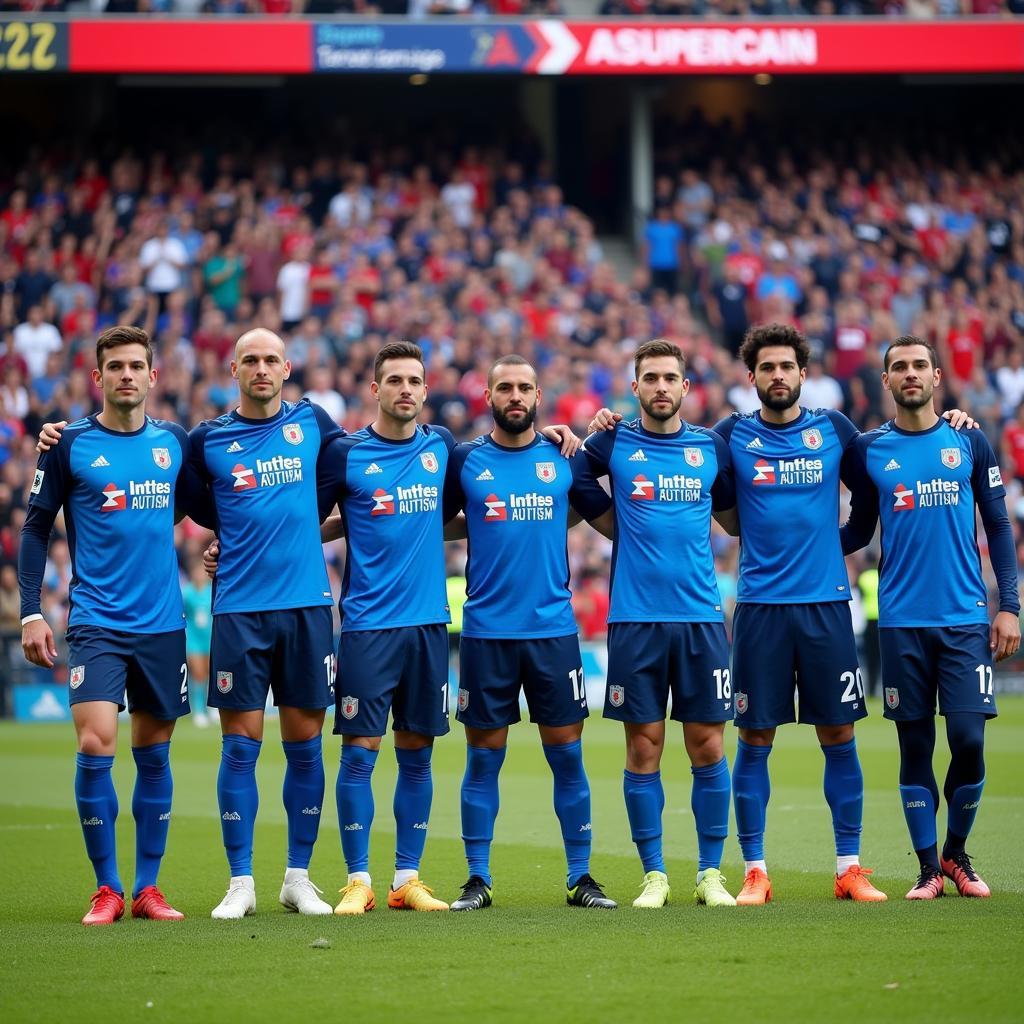 Besiktas Players Wearing Blue Autism Shirts