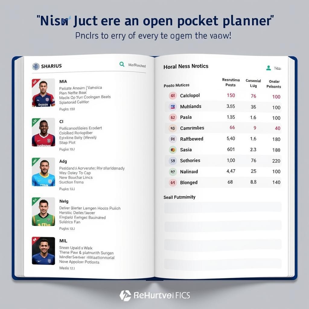 Besiktas Pocket Planner Open Displaying Player Profiles and Fixtures