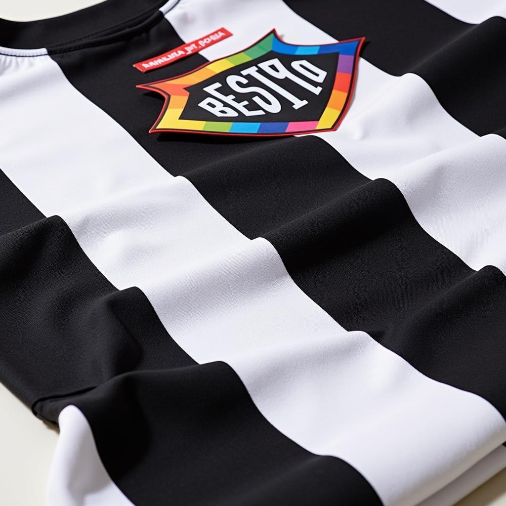 Close up of the Besiktas pride flag shirt