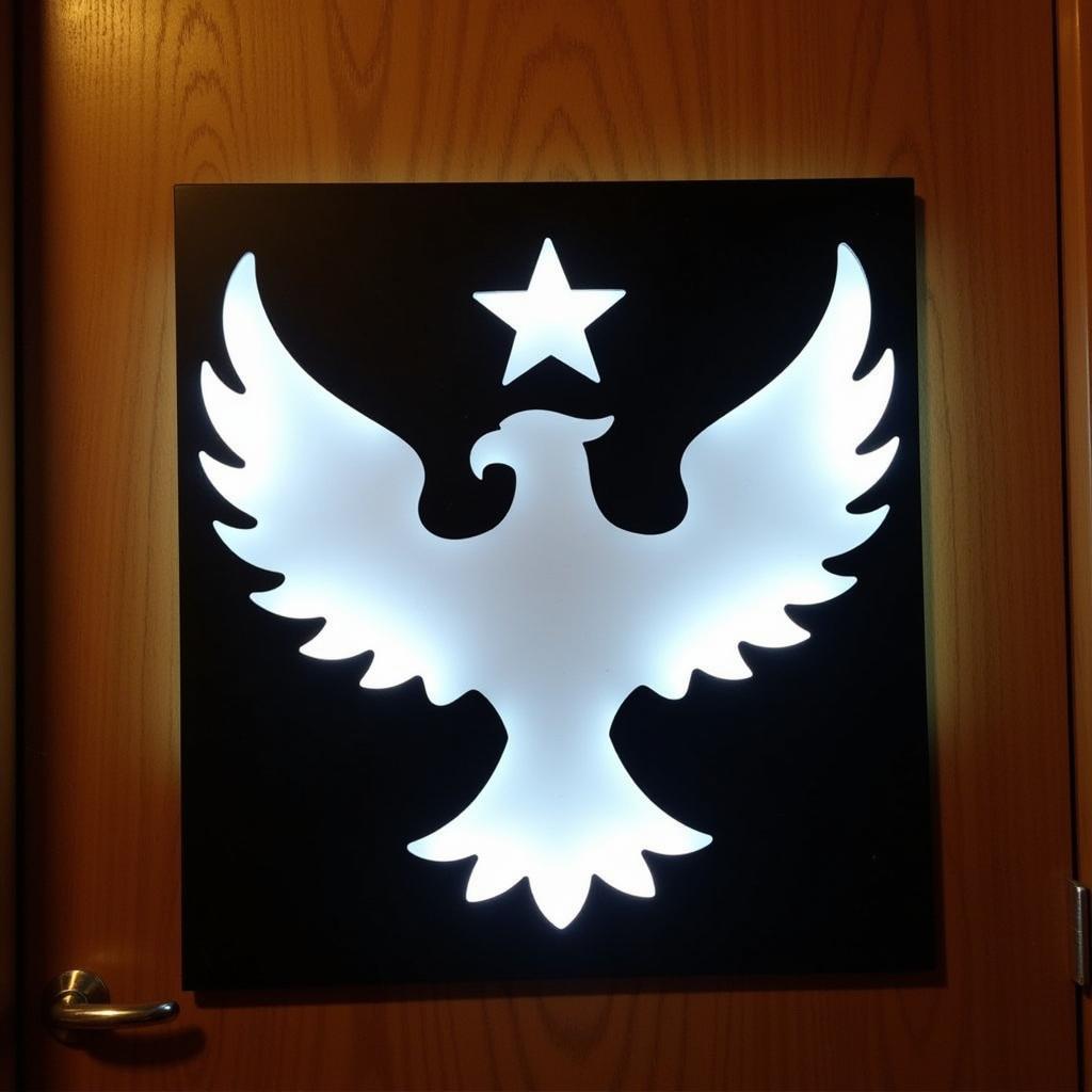 Metal Besiktas Pumping Sign with Illuminated Eagle