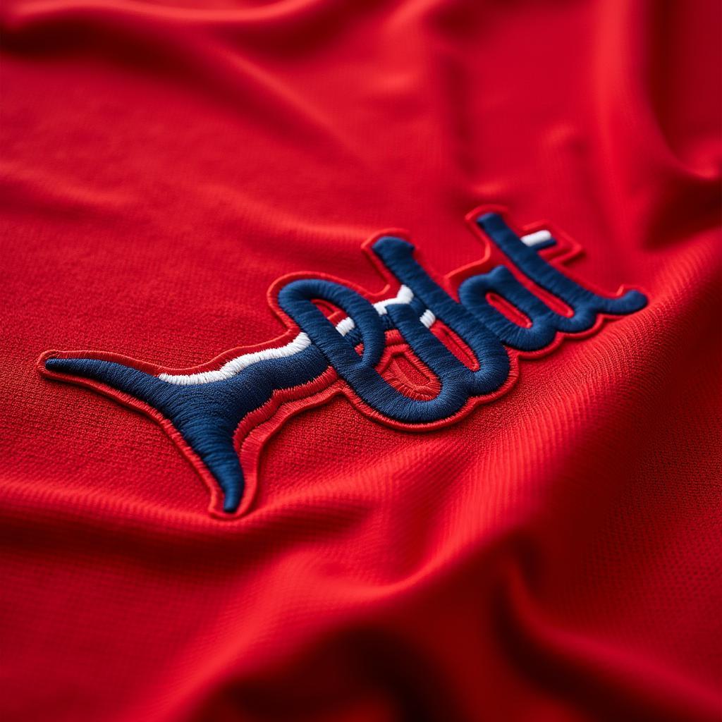 Close-up of Besiktas Red Mariners Jersey Design Details