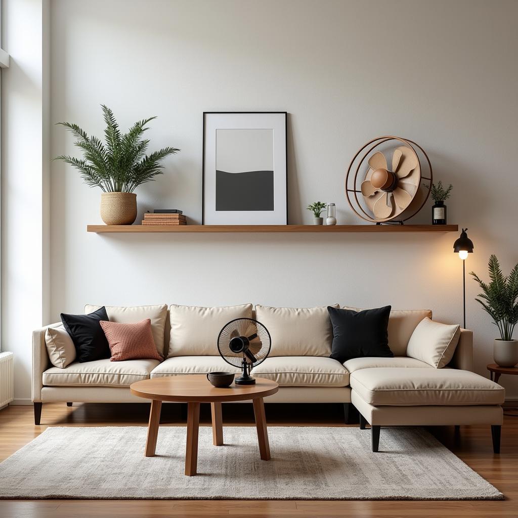 Besiktas Retro Wall Fan in Modern Living Room