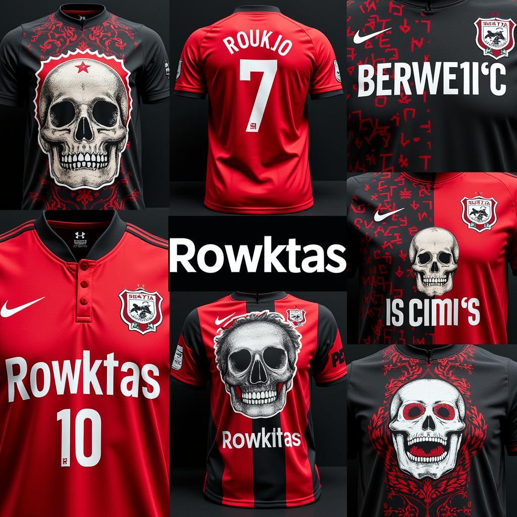 A collage showcasing the diverse and creative designs found on Besiktas rowdies shirts.