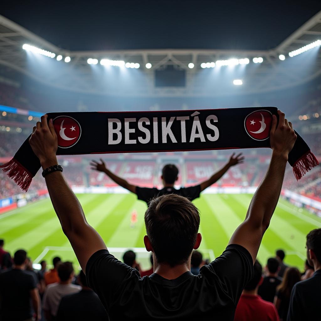 Beşiktaş Scarf Held High