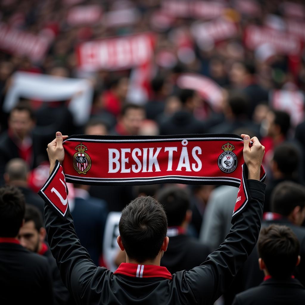 Beşiktaş Scarf Held High in a Crowd