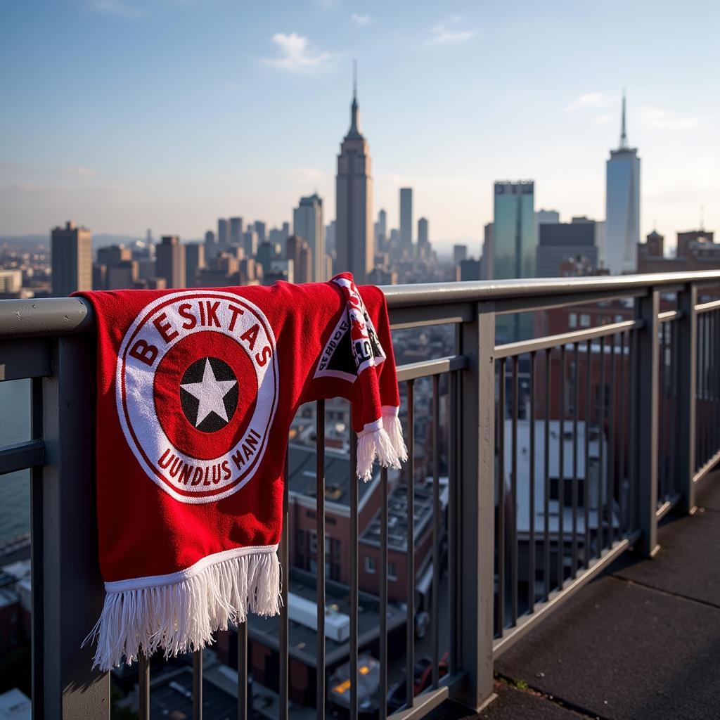 Besiktas Scarf Against NYC Skyline