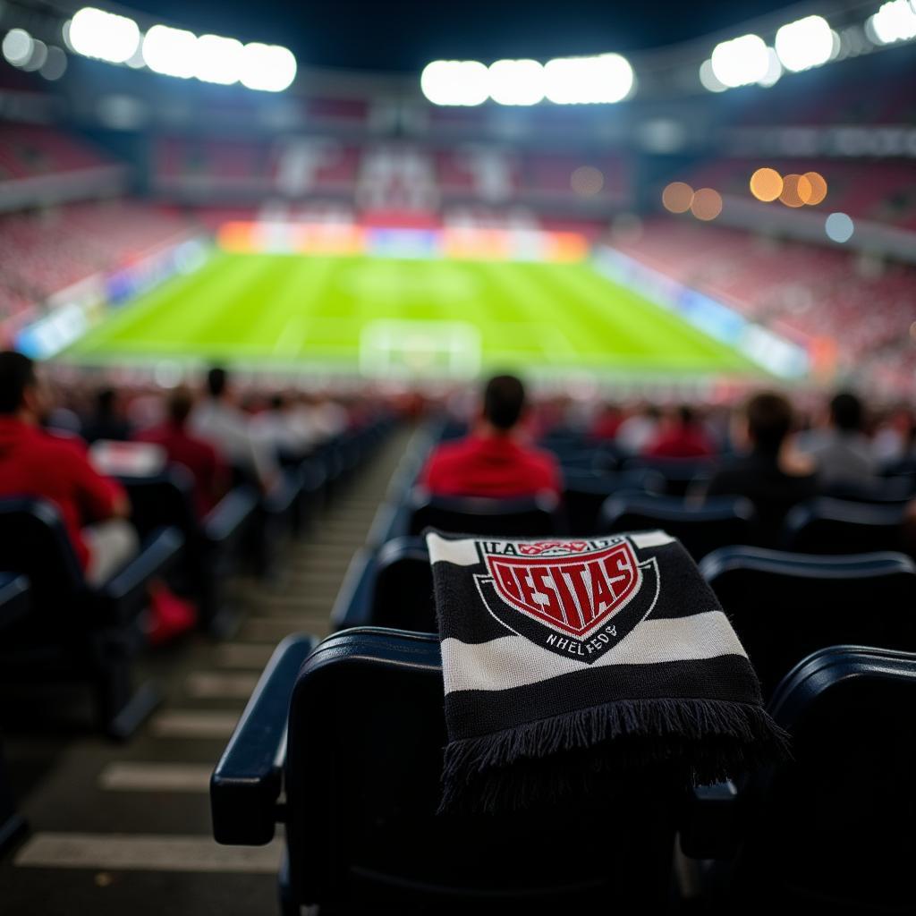 Besiktas scarf draped over a seat in Vodafone Park