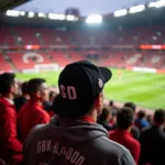 Besiktas Fan Wearing SD Snapback Hat at Vodafone Park