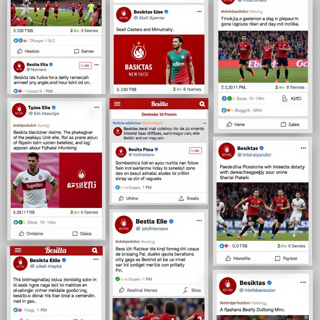 Besiktas social media graphics on different platforms.