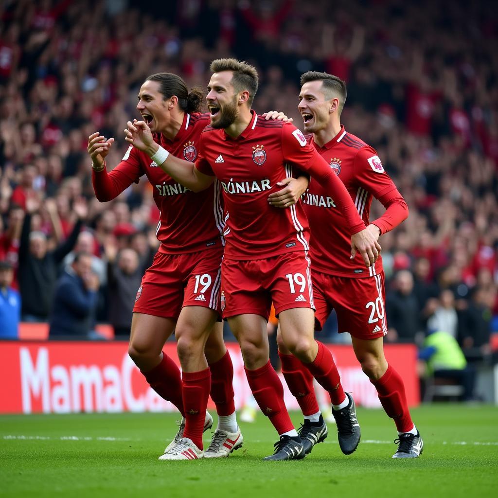 Besiktas Squad Celebrating a Goal