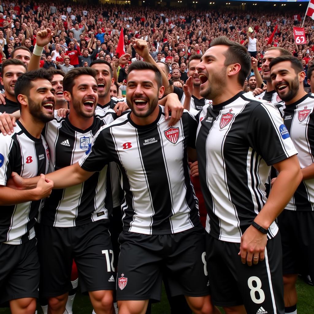 Besiktas players celebrating their STL 8 victory.