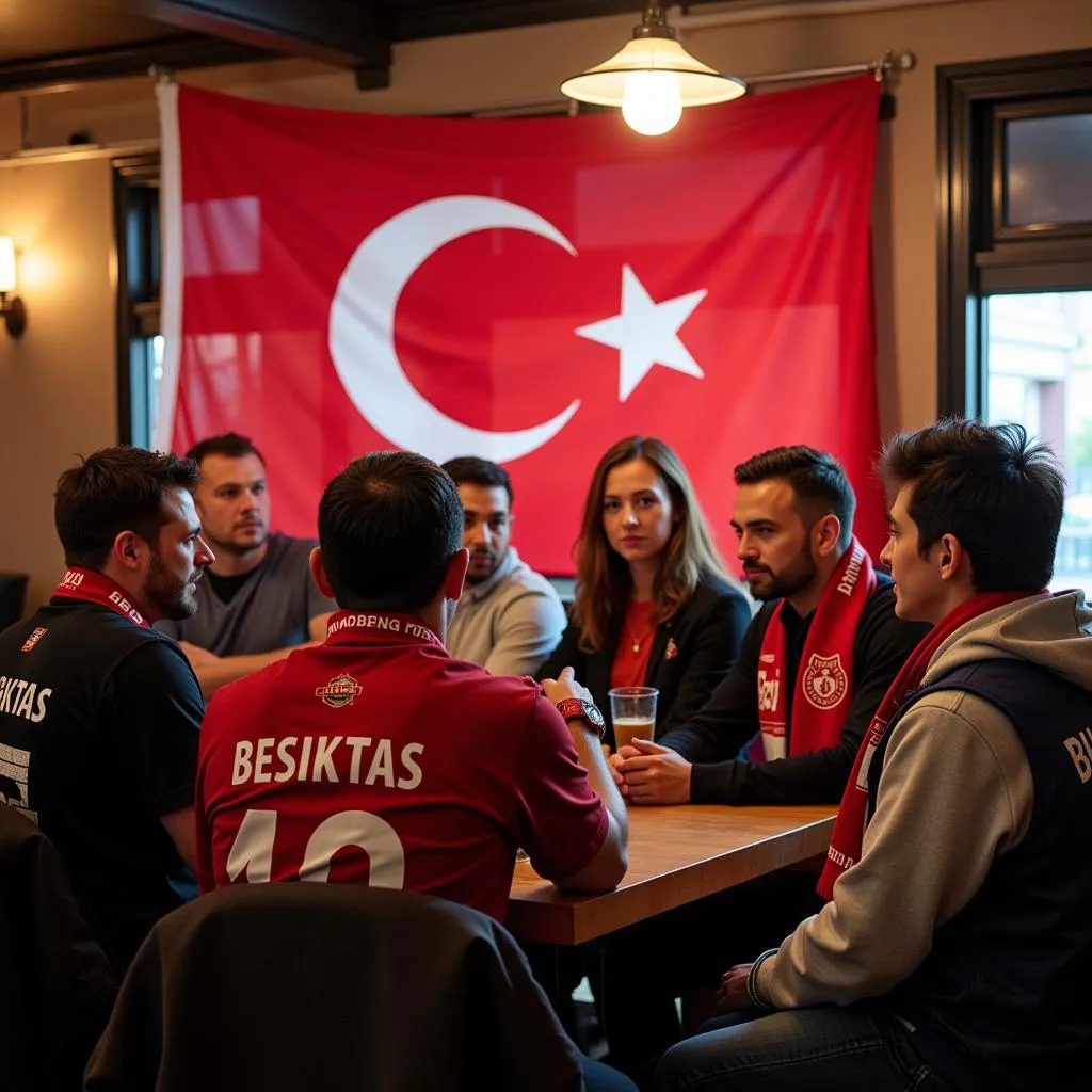 Members of a Besiktas supporters club in the US during a meeting