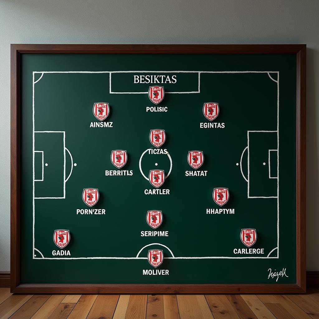 Besiktas Tactical Formation on a Chalkboard