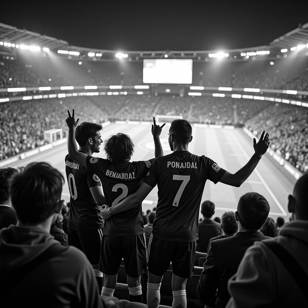 Beşiktaş players celebrating a hard-fought victory with their devoted fans.