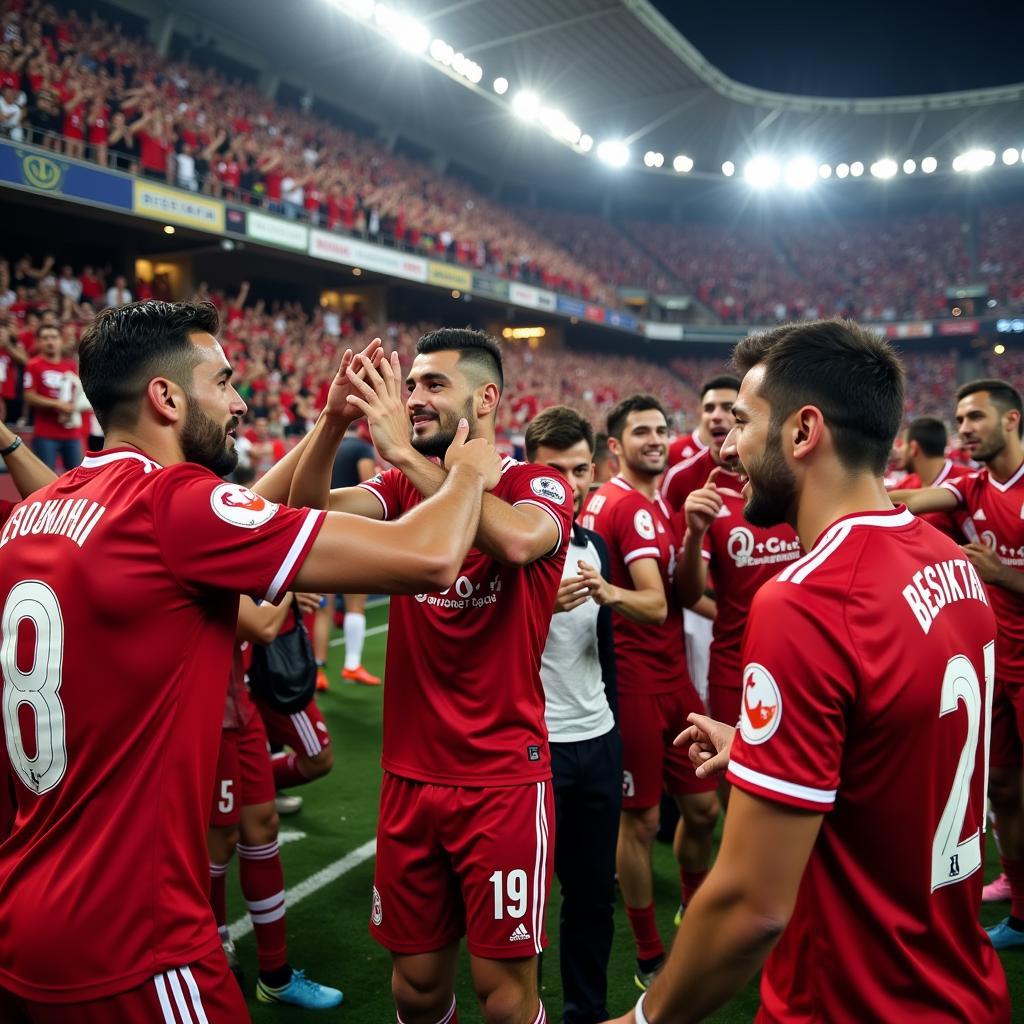 Besiktas Team Celebrating Victory with Fans