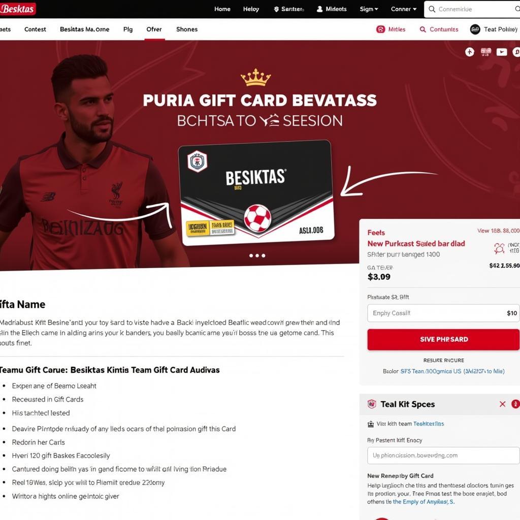 Purchasing a Besiktas Team Gift Card Online