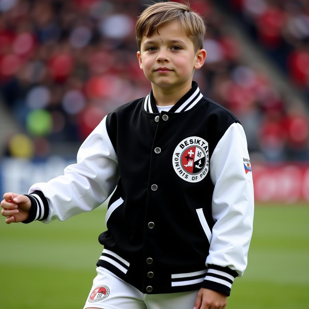 Beşiktaş fan sporting a varsity jacket and white Sox