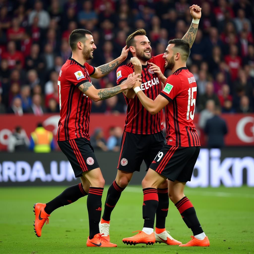 Besiktas Players Celebrating a Goal