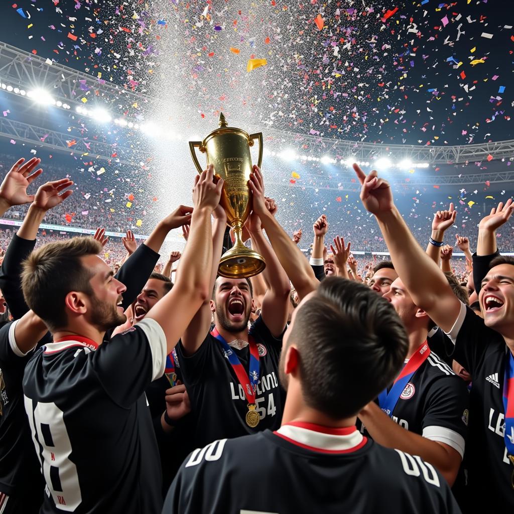 Besiktas players celebrating a victory with fans