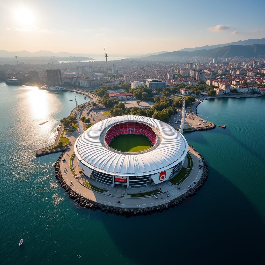 Aerial view of Besiktas Vodafone Park stadium