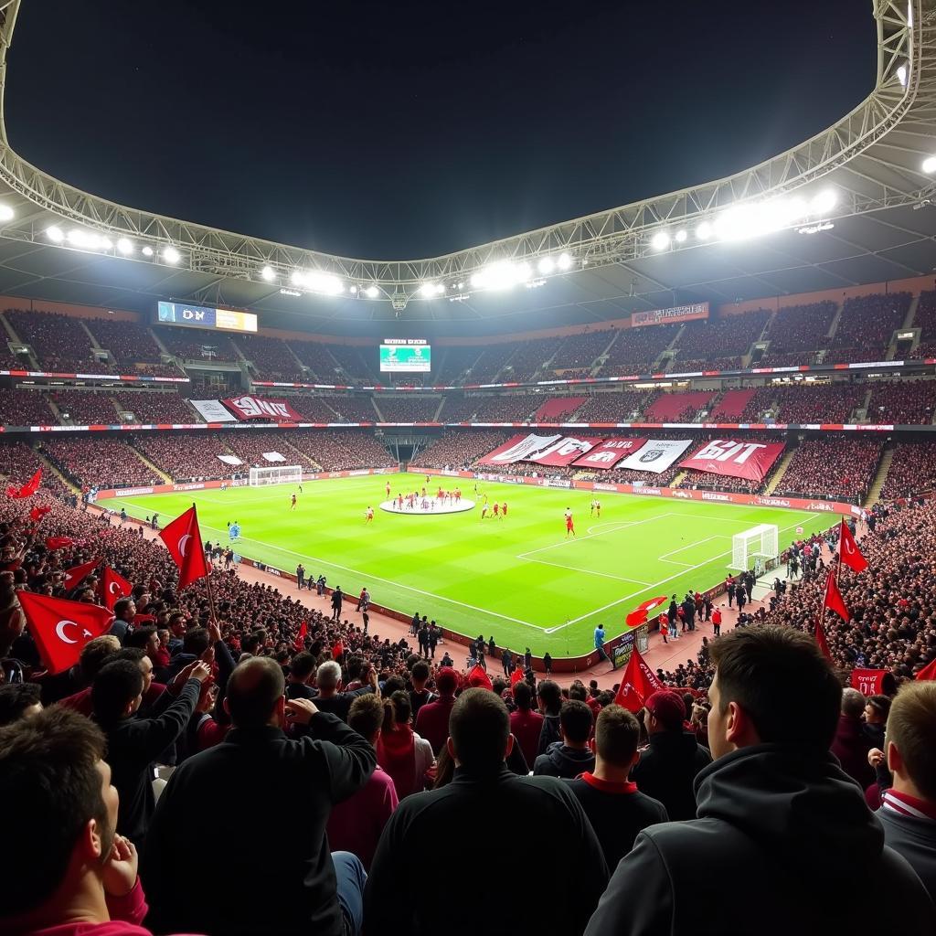 Besiktas Vodafone Park atmosphere during a match