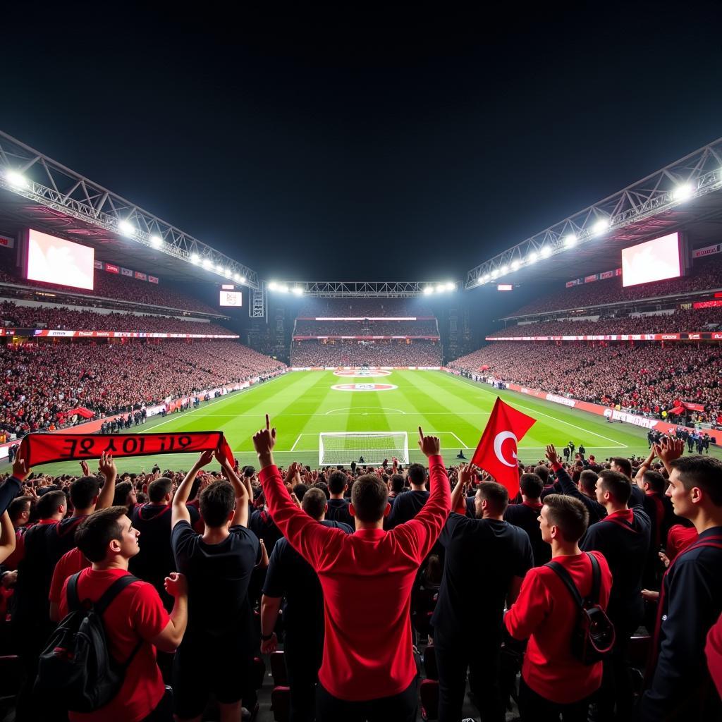 Besiktas fans filling Vodafone Park for the August 25 concert