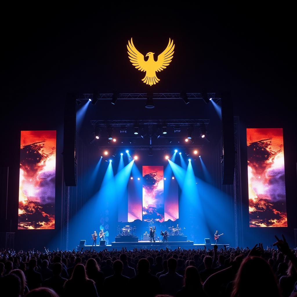 The concert stage set up at Vodafone Park for the August 25 event.