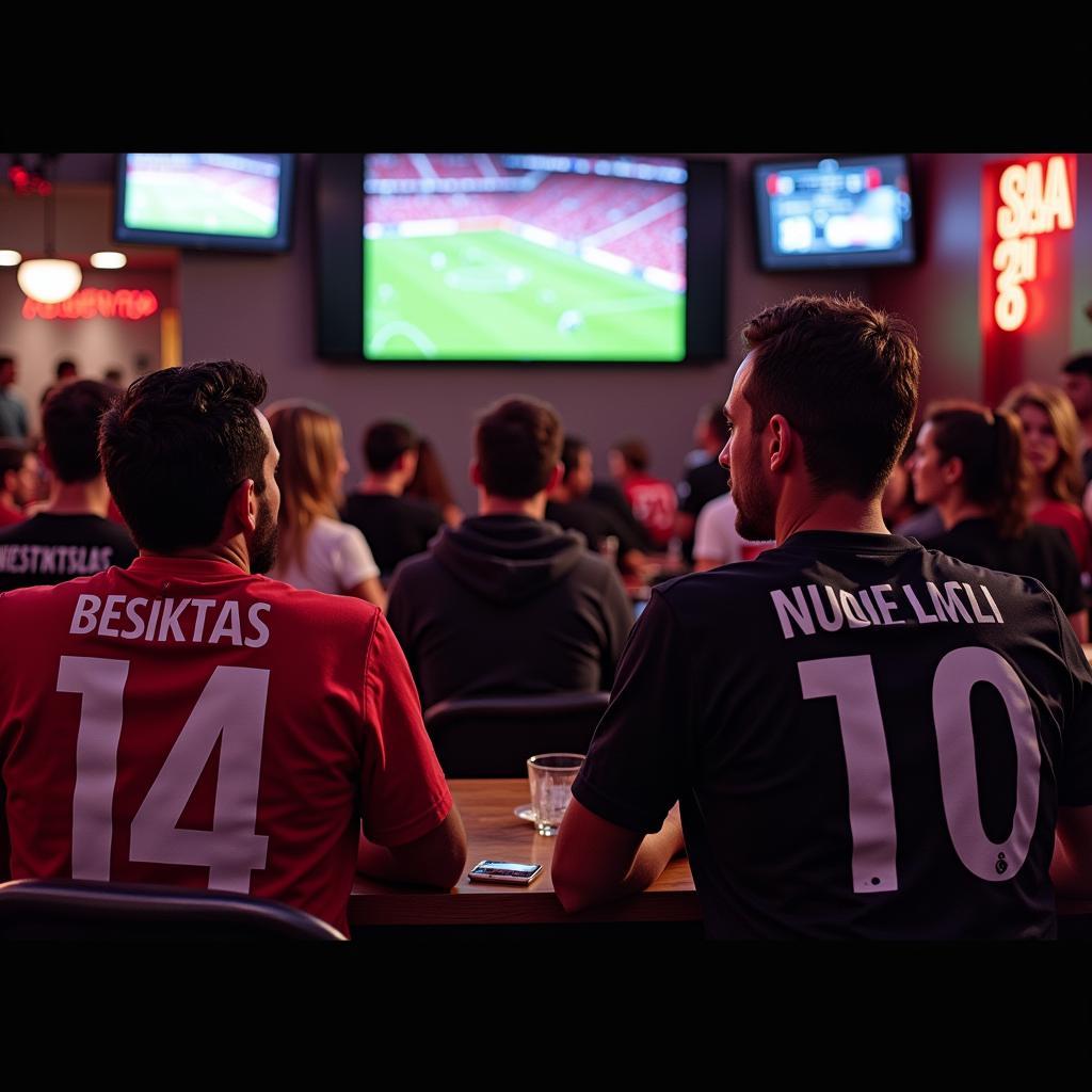 Besiktas fans in Atlanta watching a match together