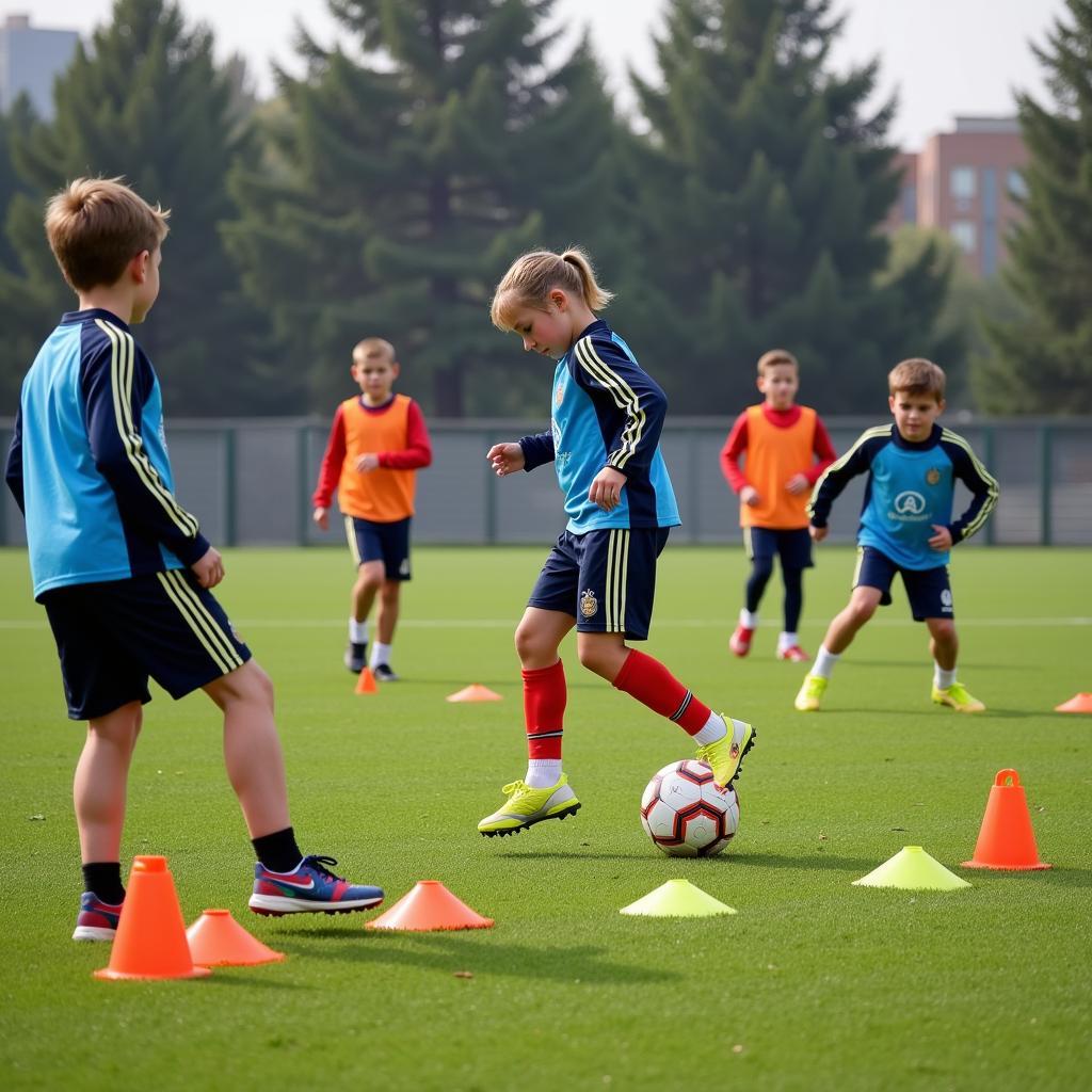 Beşiktaş Youth Team Practicing with Mini Orange Cones