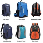 An assortment of backpacks designed for coaches