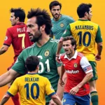 Collage of Football Legends with Famous Nicknames