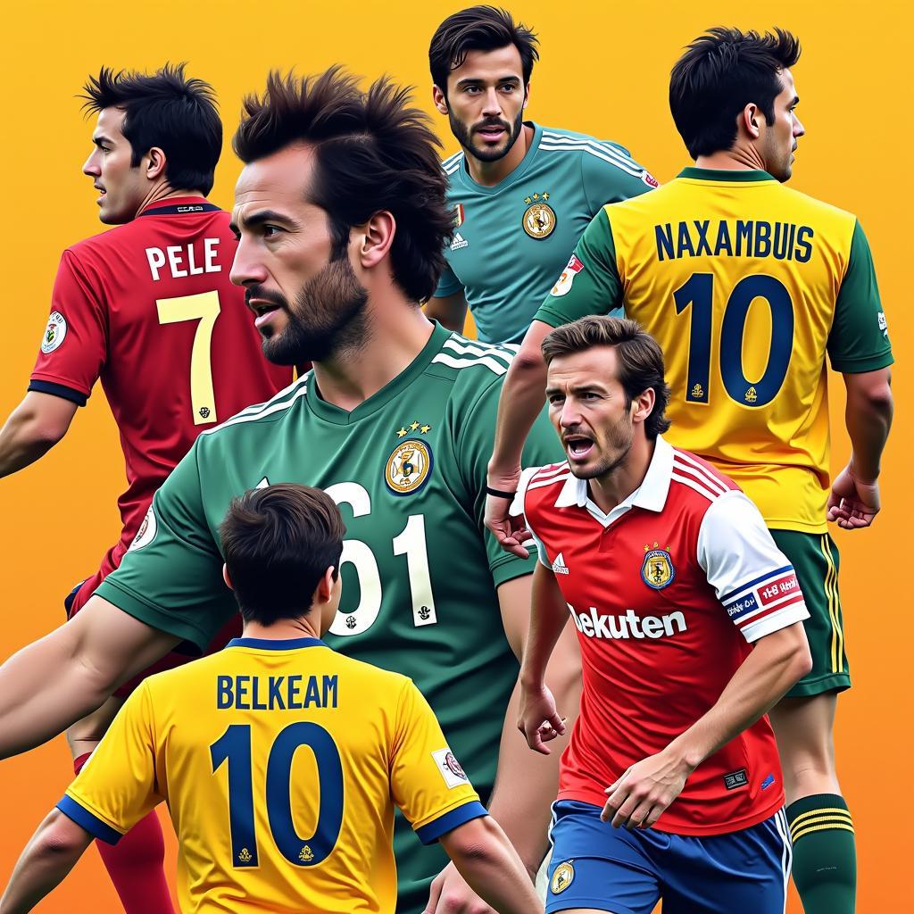 Collage of Football Legends with Famous Nicknames