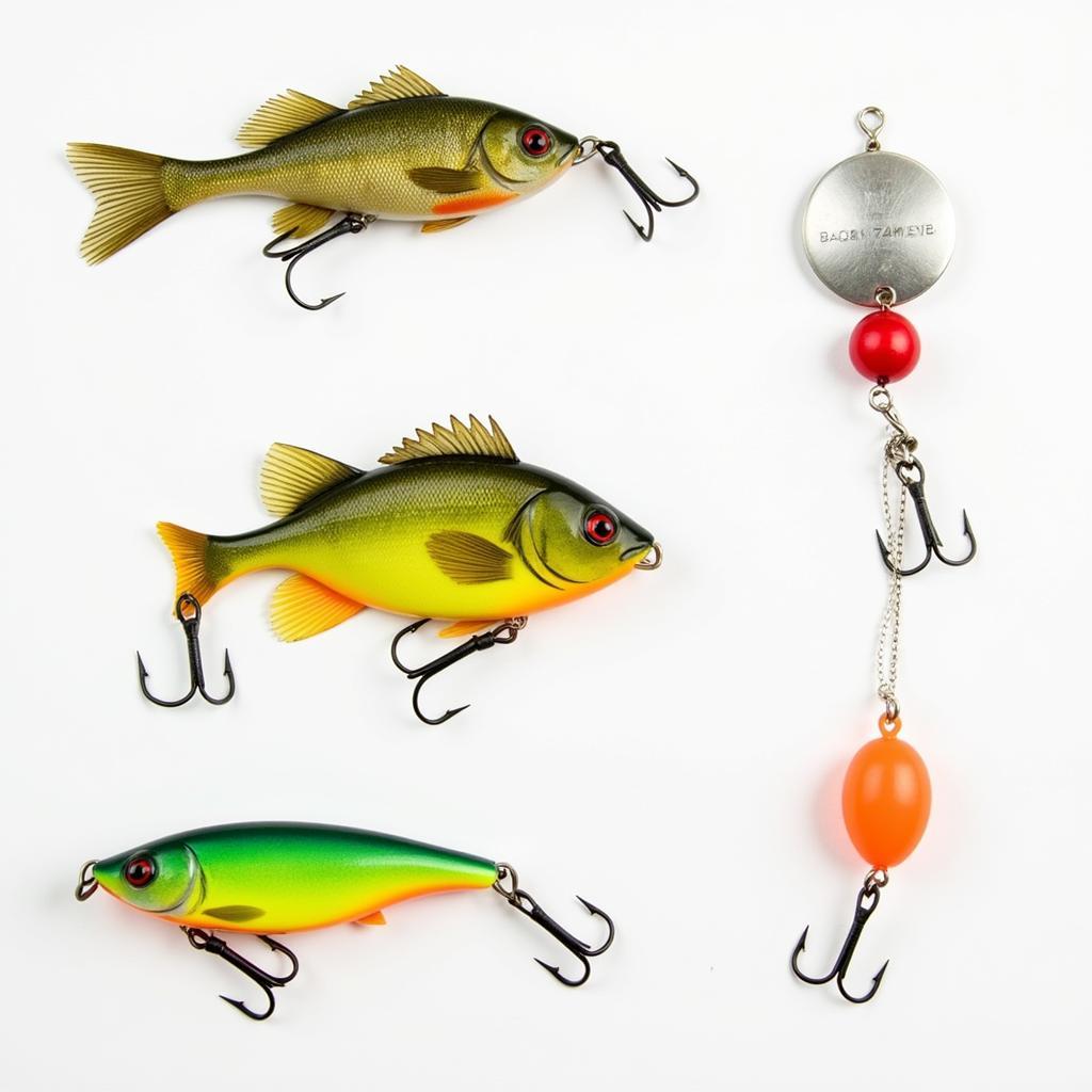 Assortment of lures for catching perch