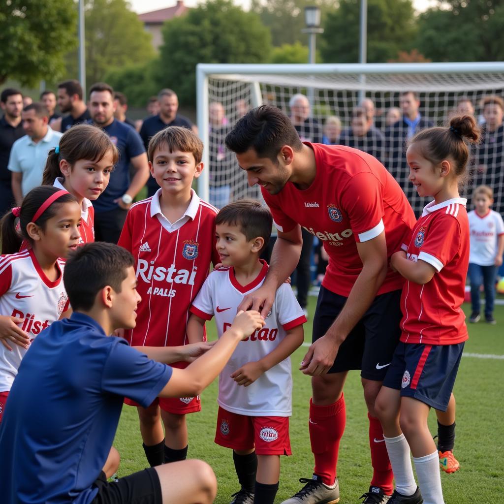 Besiktas players participating in a charity event during the Black and Blue Bowl 2023