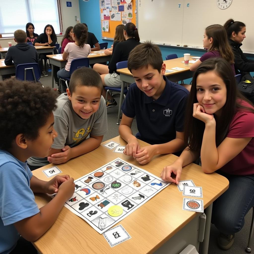 Black History Bingo Cards in Classroom