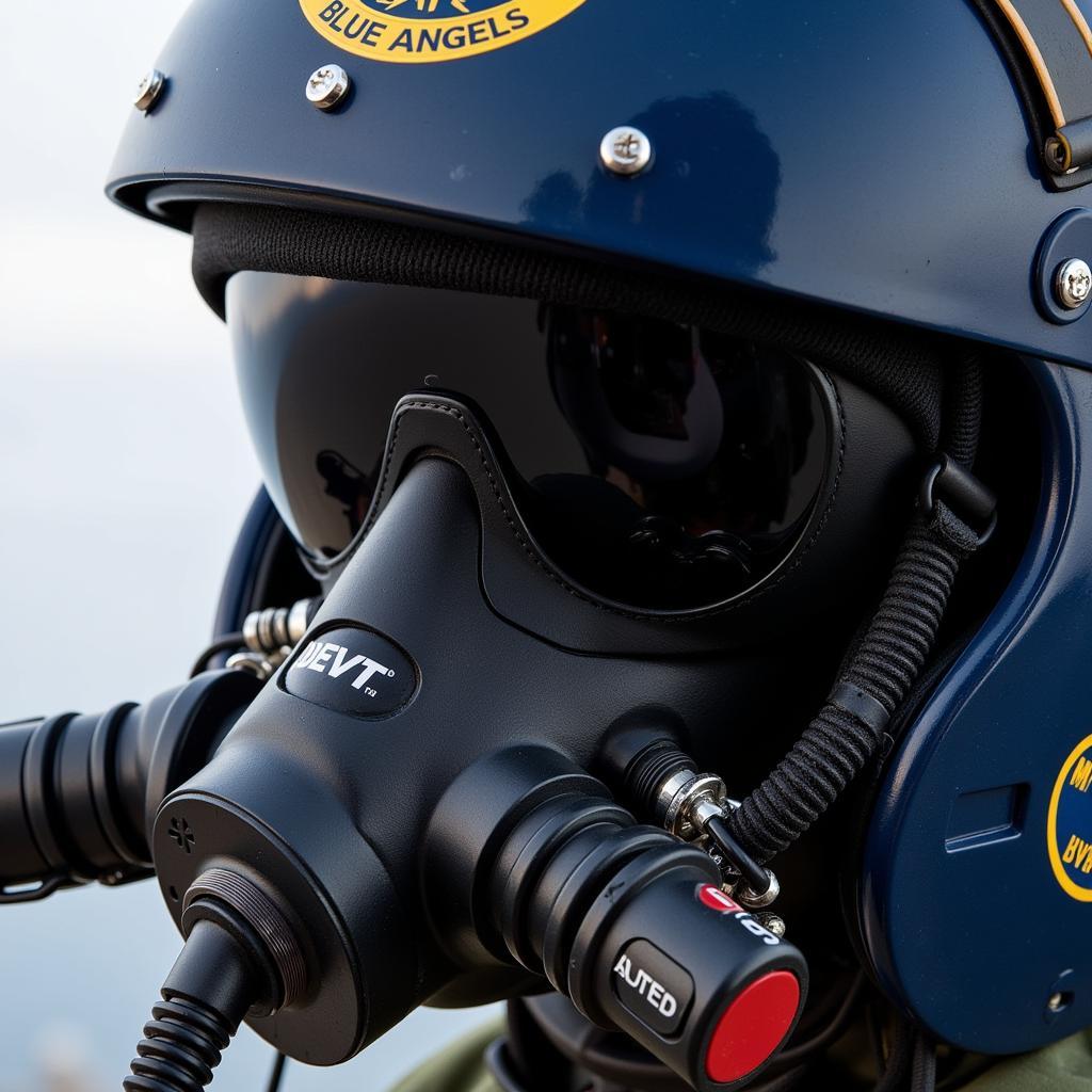 Close-up View of a Blue Angels Watch Helmet