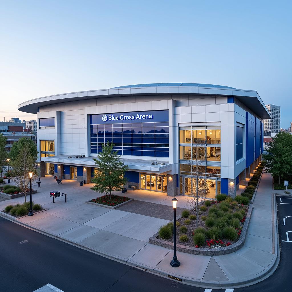 Exterior view of the Blue Cross Arena